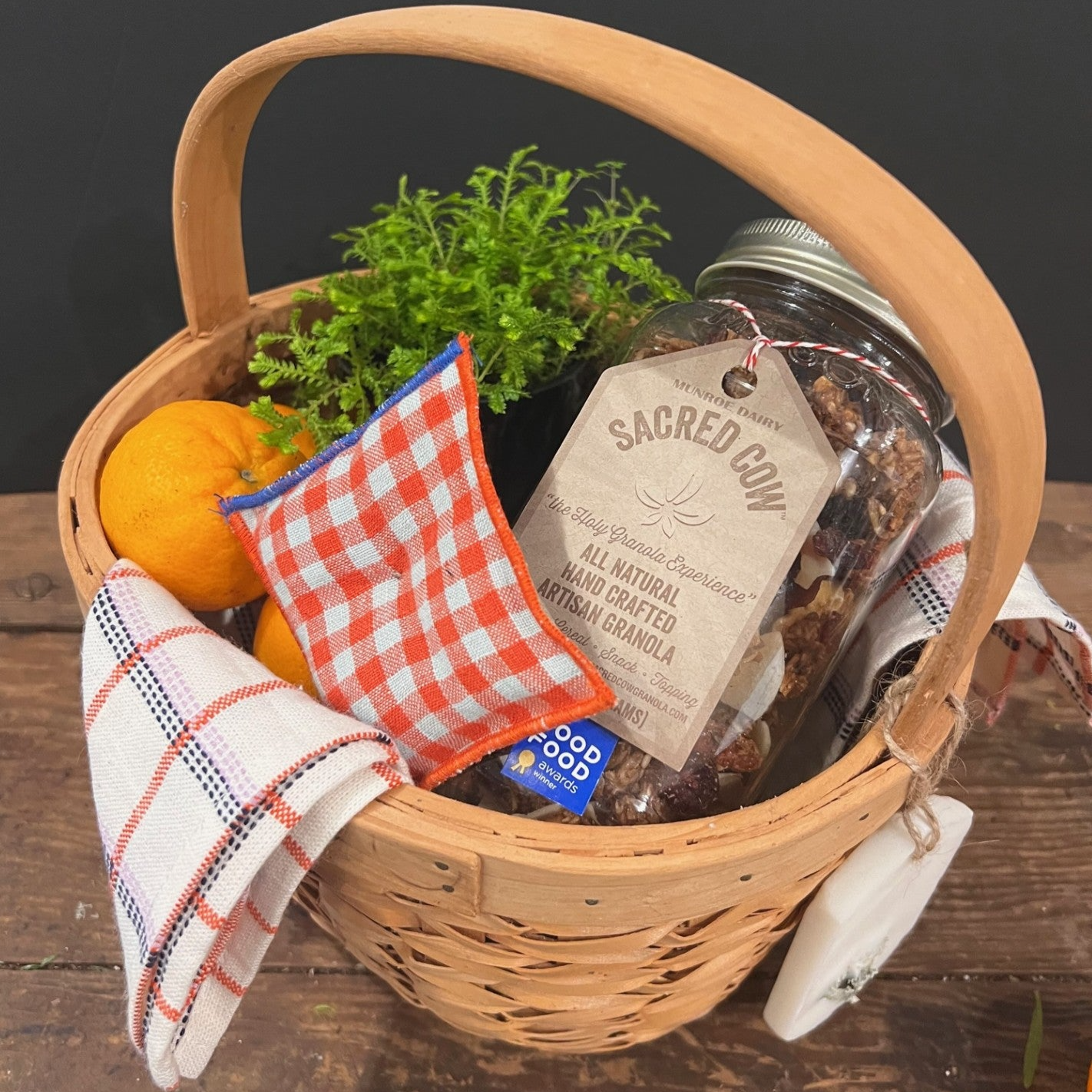 Granola, Fresh Fruit & Plant Basket